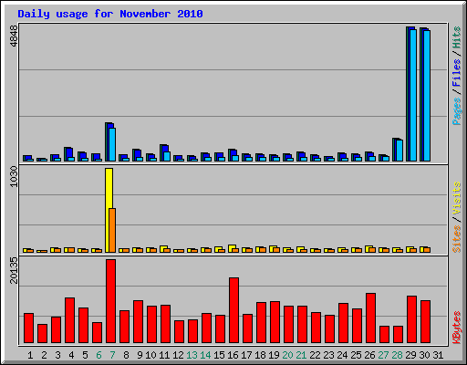 Daily usage for November 2010