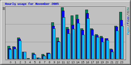 Hourly usage for November 2005