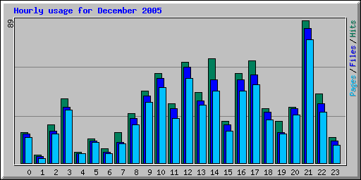 Hourly usage for December 2005