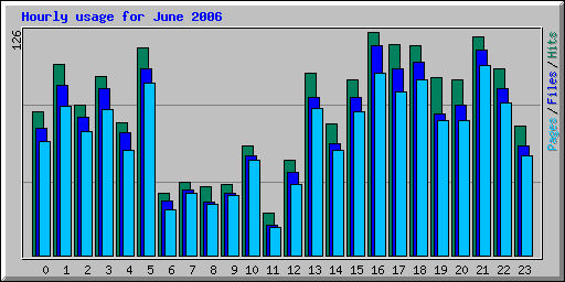 Hourly usage for June 2006