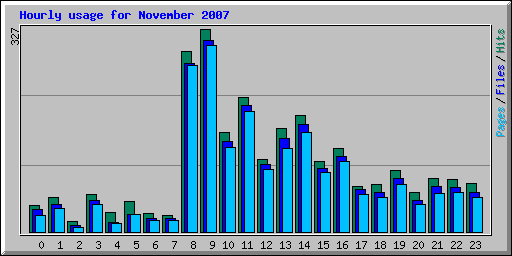 Hourly usage for November 2007