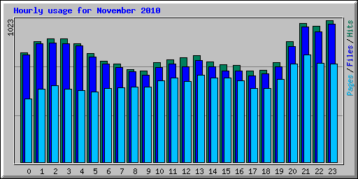 Hourly usage for November 2010