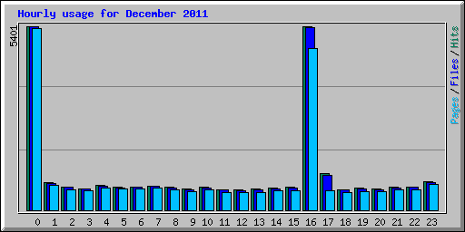 Hourly usage for December 2011